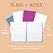 Happy Planner Undated Plans + Notes Monthly Planner Notebook Journal, 12-Month Planner, Colorblock Brights Theme, Big Size, 95 Pages, 4 Dividers, 12 Planner Sticker Sheets, 8 1/2