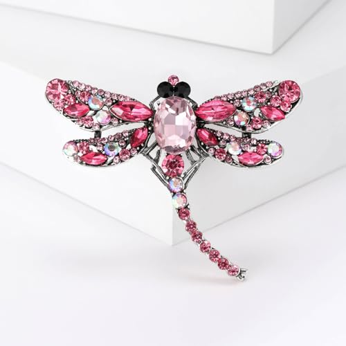 Image of Crystal Dragonfly Brooches for Women Unisex Insect Pins Multi-coloured Optional Casual Party Accessories Gifts