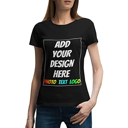 CUDIYST Camiseta de diseño Personalizado, Camiseta Personalizada con Foto, Texto, Logotipo, agregue su Propio diseño, Tela de algodón: Suave para la Piel, cómoda y Transpirable