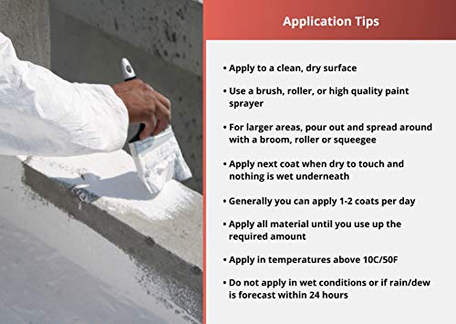 Liquid Rubber Polyurethane Sealant - Easy to Apply - UV Resistant - Indoor and Outdoor Coating - White, 5 Gallon