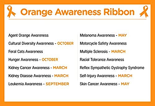 Orange Awareness Ribbon Decal – Use On Your Helmet Or Vehicle - Orange Ribbon Decal For Leukemia, Kidney Cancer, Multiple Sclerosis, Skin Cancer, Gun Violence Awareness, Fundraising & More - 1 Decal #TOP4