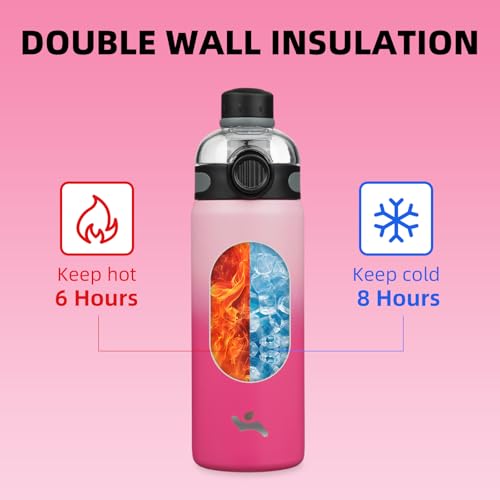 Image of Konokyo 24 oz Insulated Stainless Steel Water Bottle with Straw Lid