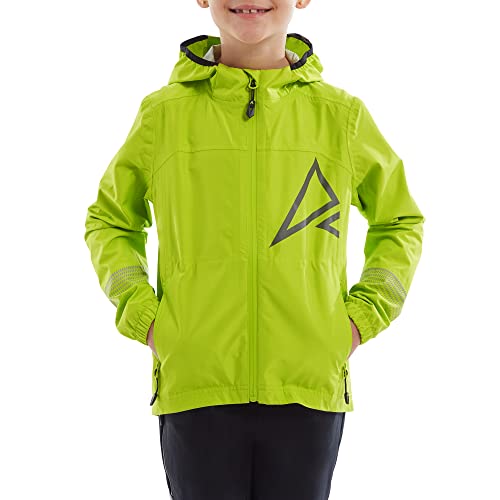 Altura Kinder-Fahrradjacke, wasserdicht, reflektierend, Limettengrün – Alter 11–12 Jahre
