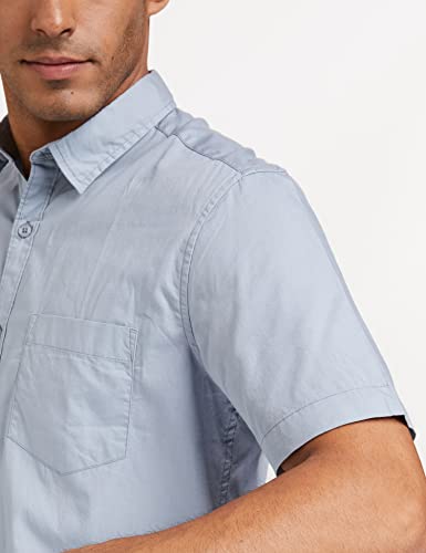 Image of Amazon Brand - Symbol Men's Cotton Shirt | Casual | Plain | Half Sleeve | Summer - Regular Fit (Available in Plus Sizes)