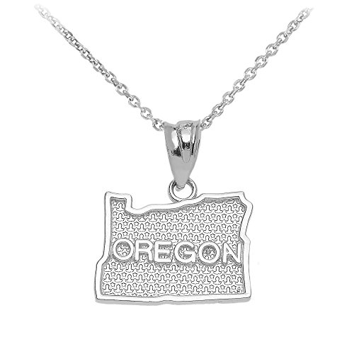 925 Sterling Silver State Pendant Necklace, 16"