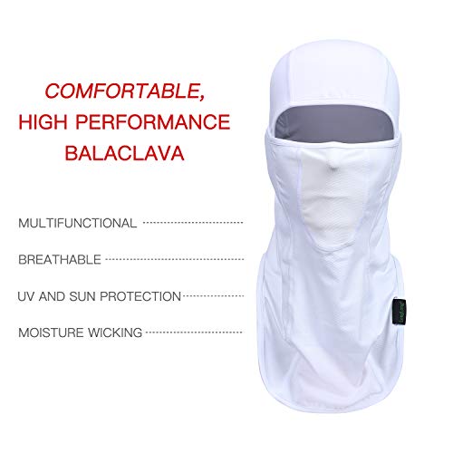 Balaclava - Sun Protection Mask Windproof, Dust & Breathable Summer Full Face Cover for Cycling, Hiking, Motorcycle (White)