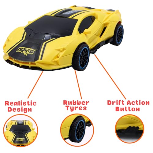 Image of ToyBharat Drift Car - Friction-Powered Multicolour Toy for Kids 1-6 Years, Realistic, Safe & Fun Gift