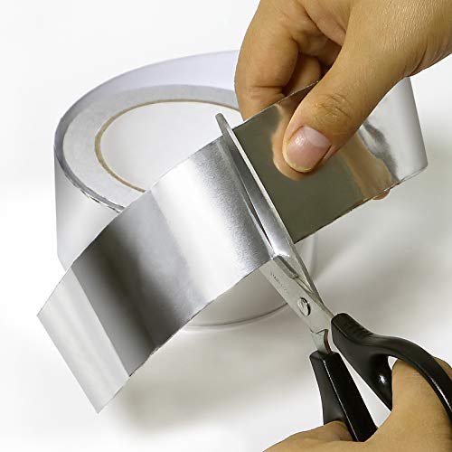 Image of MISSYOUNG Silver Aluminum Tape Aluminum Foil Air Duct Tape 2 Inch x 64 Feet (3.9 Mil) for Sealing & Patching Hot and Cold HVAC, Pipe, Duct, Metal Repair Tape Car Sound Deadening