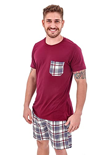 Pijama Masculino Curto com Shorts Xadrez