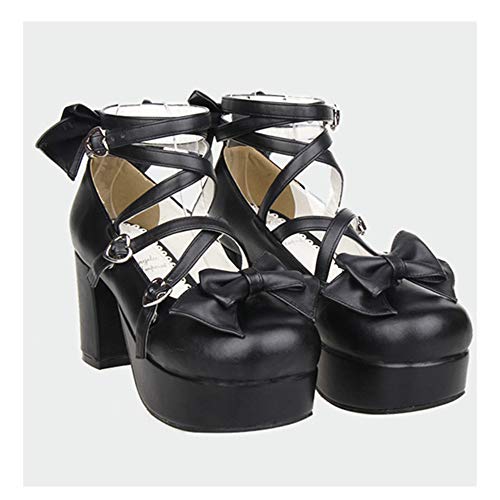 Japanese Lolita Party Shoes Criss Cross High Heels Ankle Strap Dress Pumps2