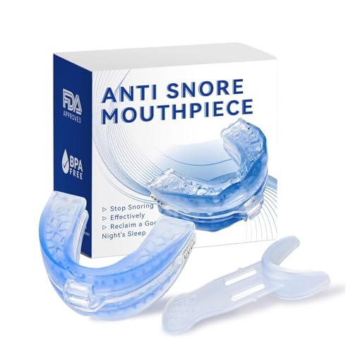 Anti Snoring Mouthpiece Adjustable Snore Stopper Comfortable Nighttime Snoring Solution BPA-Free Dental Guard for Anti Teeth Grinding & Sleep Aid Fits Men & Women (Includes Storage Case)