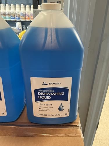 Swan Clean Scent Dish Soap 2X, Blue, 1 Gallon with Pump