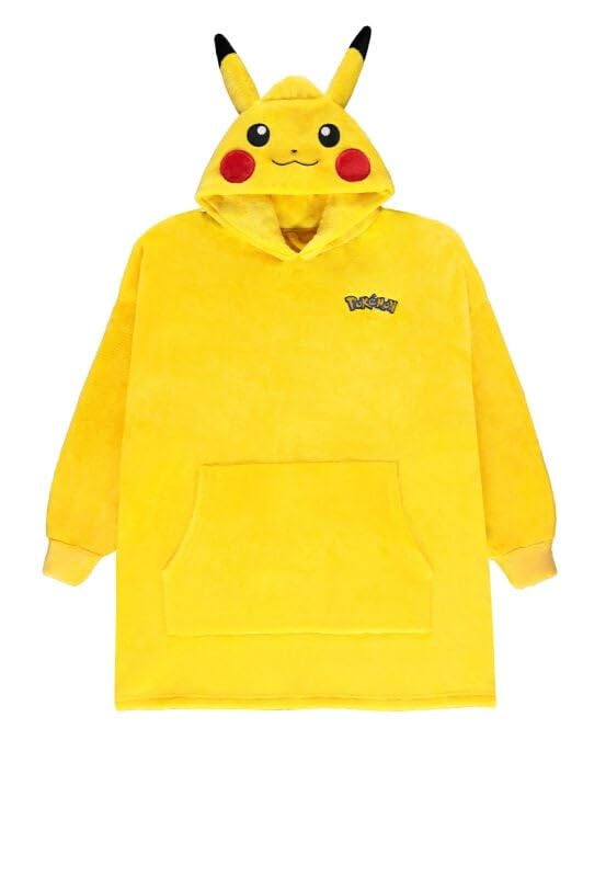 Pokémon Pikachu - Sudadera con capucha para hombre, diseño de anime, color amarillo, amarillo, XL