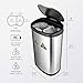 Ninestars DZT-50-13R Automatic Touchless Dual Compartment Motion Sensor Trash Can/Recycler, 13 Gal 50L, Stainless Steel Base (Oval, Black/Silver Lid)