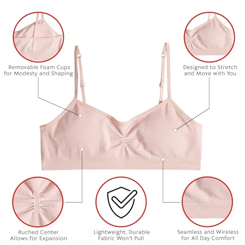 Hanes girls Seamless Foam Bra (Pack of 2)4