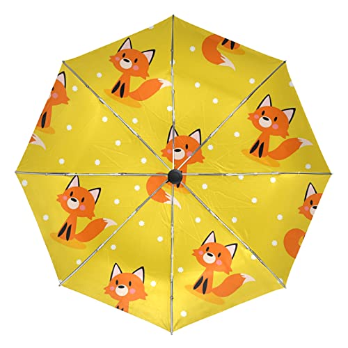Parapluie automatique Vnurnrn mignon renard jaune, le cadeau idéal