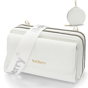 Handytasche zum Umhängen Kleine Handy Umhängetasche Damen PU Leder Handytasche mit Geldbörse zum Umhängen Crossbody Schultertasche mit Kartenfächer, Verstellbarem Schultergurt (Weiß)