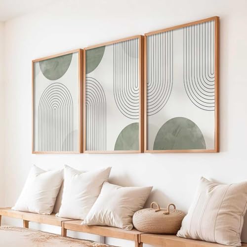 Image of kotart Painting Boho Wall Art Home Decoration Paintings With Frame For Living Room Bed Room Hotel Wall Decor Digital Reprint Set of 3 (10X13 inch)