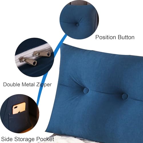 Wadser Triangular Wedge Pillow Full Size Headboard Pillow Ivory Backrest Positioning Body Pillow Large Bolster Pillow with Removable Cover