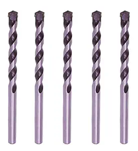 Max-Craft 1/2 Inch 5 Pcs Pack Masonry Drill Bit Concrete Carbide tipped Black/White finished,Drills Through Bricks, Stones, Concrete, Tiles, Drywall and other Masonry Construction Work