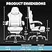 GTPLAYER Gaming Chair with Footrest, Computer Chair with and Lumbar Support, Height Adjustable Game Chair with 360°-Swivel Seat and Headrest and for Office or Gaming (All Light Gray-Fabric)