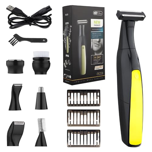 Multifunctional Electric Wet & Dry Shaver, 7-in-1 or 3-in-1 Travel Cordless Rechargeable Painless Foil Shaver, Waterproof Wet & Dry Body Razors for Face Nose Ear Hair for Men or Women (7-in-1)