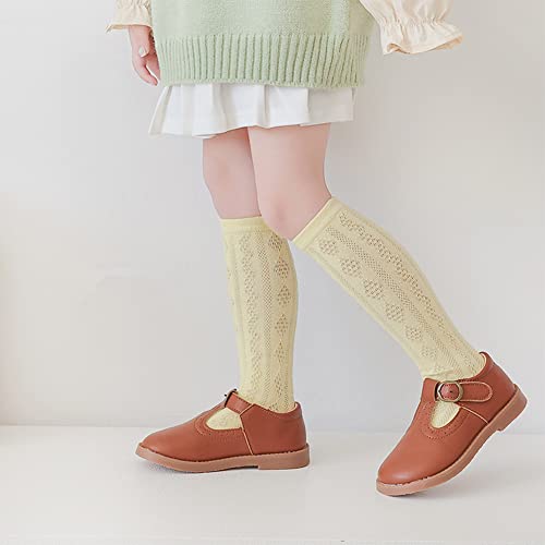 Toptim Little Girl's Knee High Socks Over Calf Kids Overknee Stockings Bow Style4
