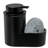 DRW Schwammspender aus Polyresin, Schwarz, 15 x 8 x 13,5 cm
