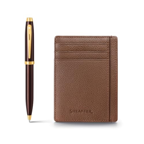 Bolígrafo marrón Sheaffer 100 con tarjetero moca para oficina