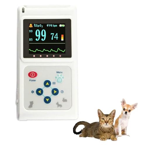 Pulsioxímetro Veterinario, Con Disco, Sonda SpOz Veterinaria Y Cable USB, Brillo De Pantalla Ajustable, Con Función De Reproducción De Almacenamiento, Para Uso Familiar Y En Hospitales De Mascotas