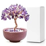 LEPGUYO Árbol de la Vida de Amatista 63 Piedras Naturales - Reiki Chakras Energía Curativa, Decoración Hogar Oficina, Regalo Espiritual San Valentín con Caja