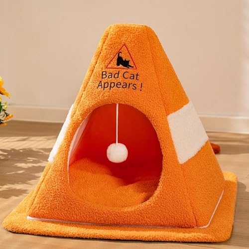Niche pour chat d'intérieur : nid semi-fermé pour grand chaton