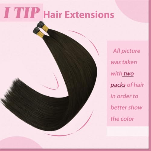 Image of YoungSee I Tip Extensions Ash Brown Itip Human Hair Extensions Dark Brown 14 Inch I Tips Hair Extension Real Human Hair Short Itip Hair Extension for Short Hair Tip Extension 70 Strands 50g