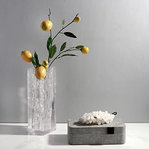 Vase acrylique transparent moderne de 35cm pour salon et décoration de table
