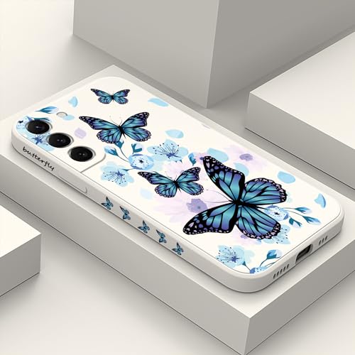 Coque Samsung S22 Plus silicone liquide design fleur tendance