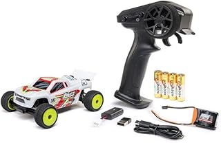 Losi 1/28 Micro-T 2S 2WD RTR Stadium Truck RC - Remote Control, RC Trucks, Micro Racing RC Buggy 1/28 Scale Off-Road for Adults (White (LOS-1392T1))