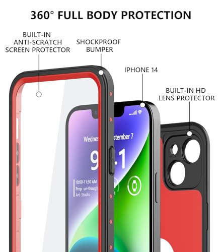 Protebox IPHONE 14 WATERPROOF CASE With Built-In Screen Protector, Shockproof Dustproof Full Body Protective Ip68 Waterproof Phone Case thumb #4