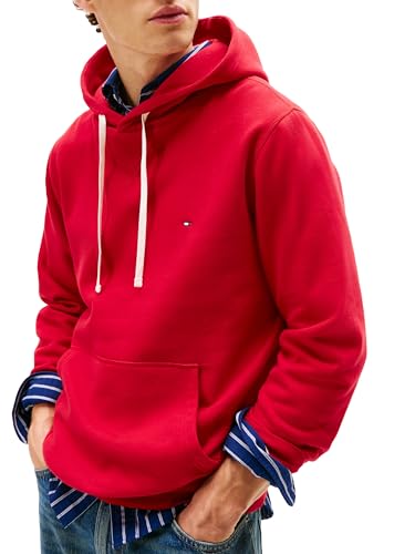 Tommy Hilfiger Men's Medium Weight Solid Fleece Hoodie Sweatshirt, Also Available in Big & Tall2