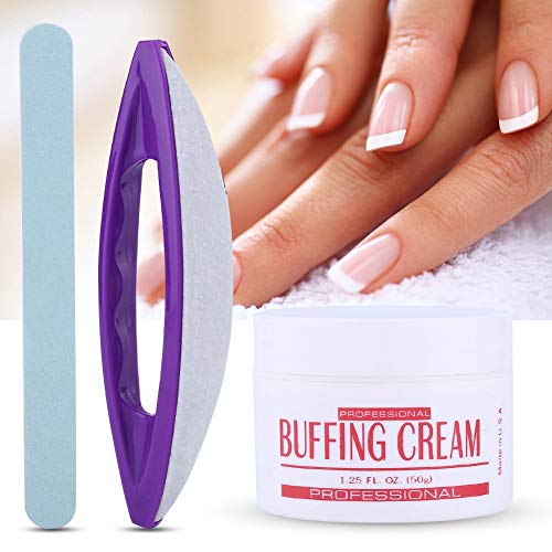 Clear Nail Art Manicure, Nail Art Buffing Cream Nail Polish File, for Nail Salon Nail Care Tool Nail Supplies