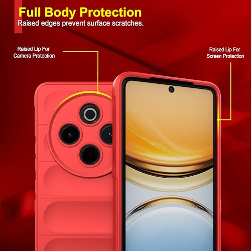 Image of amazon basics Back Case Cover for Vivo T4 5G | Compatible for Vivo T4 5G Back Cover | Liquid Silicon Magic Case with Camera Protection | Red