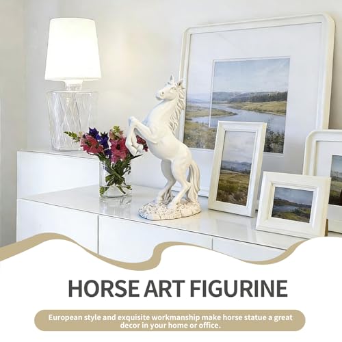 Sculpture de cheval en résine blanche, idée cadeau pour bureau et maison - 3