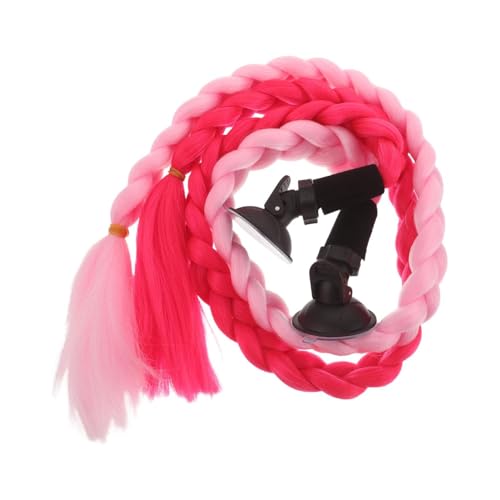 Coleta para casco de motocicleta con ventosa desmontable y trenzas ligeras para mujer