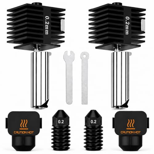 HIKUDIY 2PCS 0.2mm Hotend Nozzle Kit for Bambu Lab A2L/A1/A1 Mini