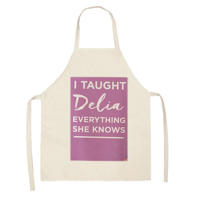 FaceYee I Taught Delia Everything She Know Apron Kitchen Hilarious Celebrity Chef Decor Women Chef Gift Color:I Taught Delia