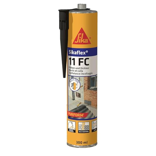 Sika – Kleb- und Dichtstoff – Sikaflex-11 FC Purform Elastisch Schwarz– geeignet für übliche Baustoffe – lösemittelfrei und emissionsarm – 300 ml