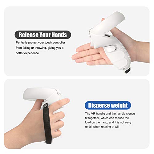 VR-Accessoireset voor Oculus Quest 2,K6 Verstelbare Hoofdband Beschermhoes aan de Voorkant+Controllercovers+Siliconen… - Image 8