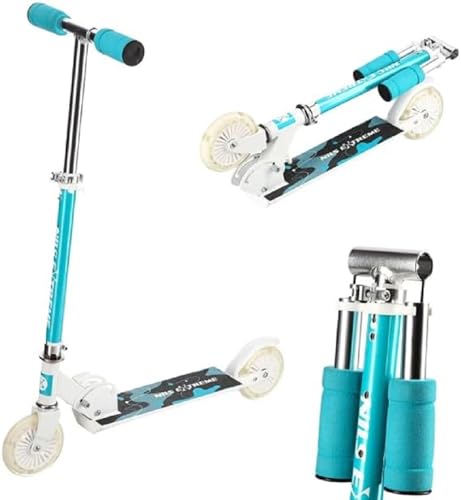 Nils Extreme HD505 Scooter for Children, Teenagers and Adults, LED Wheels, Scooter Children with ABEC5 Bearings, City Scooter, Foldable, Height-Adjustable Handlebar, Mint