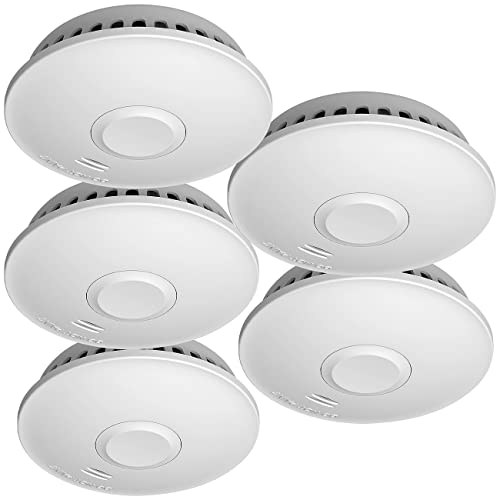 VisorTech Funkrauchwarnmelder: 5er-Set vernetzbare Funk-Rauchmelder, 85 dB, VDs, 10-J.-Batterie (Rauchmelder Funk 10 Jahre, Vernetzbare Rauchwarnmelder, Alarmanlage)