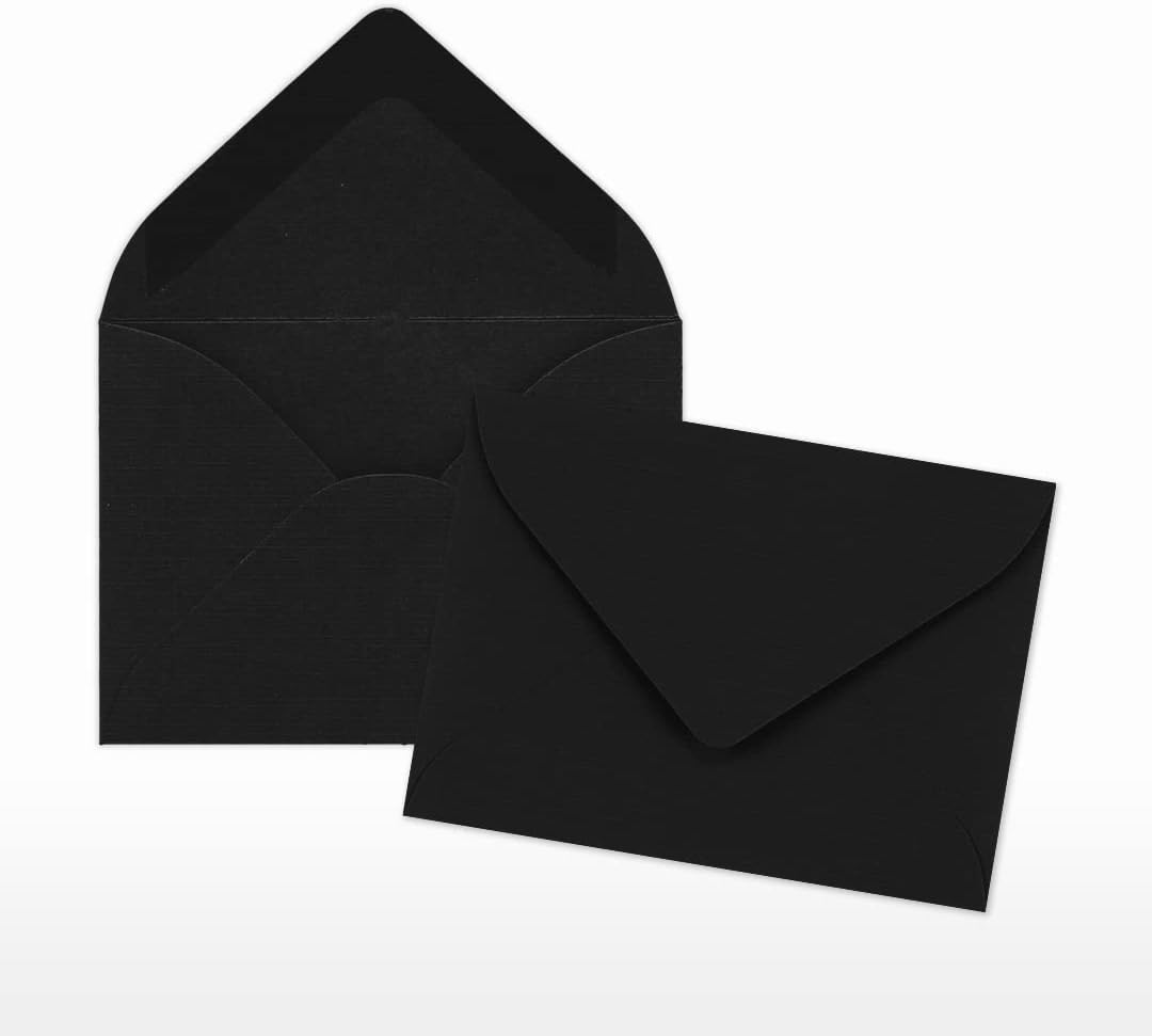 LUXPaper #17 Mini Envelopes | 2 11/16" x 3 11/16" | Black Linen | 80lb. Text | 250 Qty