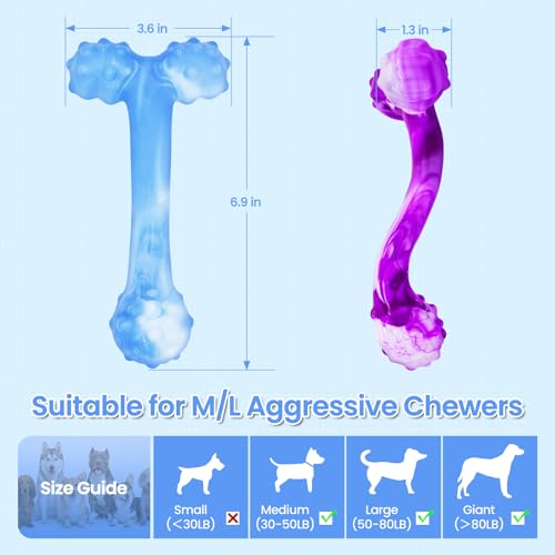Image of WinTour Indestructible Dog Bones for Aggressive Chewers, Tough Dog Toys for Aggressive Chewers, Durable Chew Toys for Medium & Large Breed, Heavy Duty, Strong & Indestructible Bones for Super Chewers